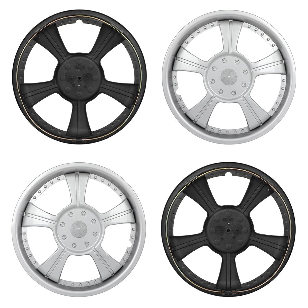 Universal Wheel Covers For 13 In Wheels Silver Abs Plastic Hubcaps With Adjustable Retaining Rings Snap On Tire Replacement