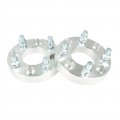 2 Pack Silver 1in 4 X 101 6mm Wheel Flange Spacers Hub Bore 62mm Thread Size 1 2in 20 