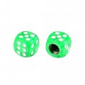 X Autohaux 4pcs Green Dice Shape Wheel Tyre Tire Valve Air Stem Cap Cover Universal For Car Truck Motorcycle Bike