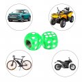X Autohaux 4pcs Green Dice Shape Wheel Tyre Tire Valve Air Stem Cap Cover Universal For Car Truck Motorcycle Bike 