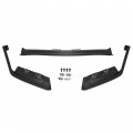 Kuafu 3-piece Front Bumper Lip Compatible With 2018-2021 Subaru Wrx Wrx Sti Sedan Under Chin Spoiler Splitter Pp Plastic Black