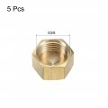 Uxcell Brass Cap 5pcs G3 8 Female Pipe Fitting Hex Compression Stop Valve Connector