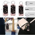 Pointodoor 8 Pieces Floral Car Accessories Set For Women Girls Sprig Flower Cherry Bloosom Steering Wheel Cover With Japanese