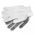 White Cotton Work Gloves With Rubber Palms 12 Pairs 