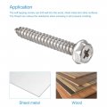Uxcell Phillips Hex Washer Self Tapping Screws M5 X 35mm 304 Stainless Steel Flange Sheet Metal Screw 50pcs