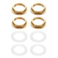 4 Pcs Brass Lock Nuts Pipe Fitting G1 11 Female Hex Locknut With Silicone Washer For Kitchen Basin Sink Plumbing 1 In Size