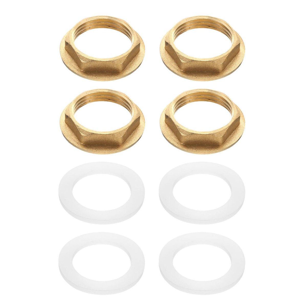 4 Pcs Brass Lock Nuts Pipe Fitting G1 11 Female Hex Locknut With Silicone Washer For Kitchen Basin Sink Plumbing 1 In Size