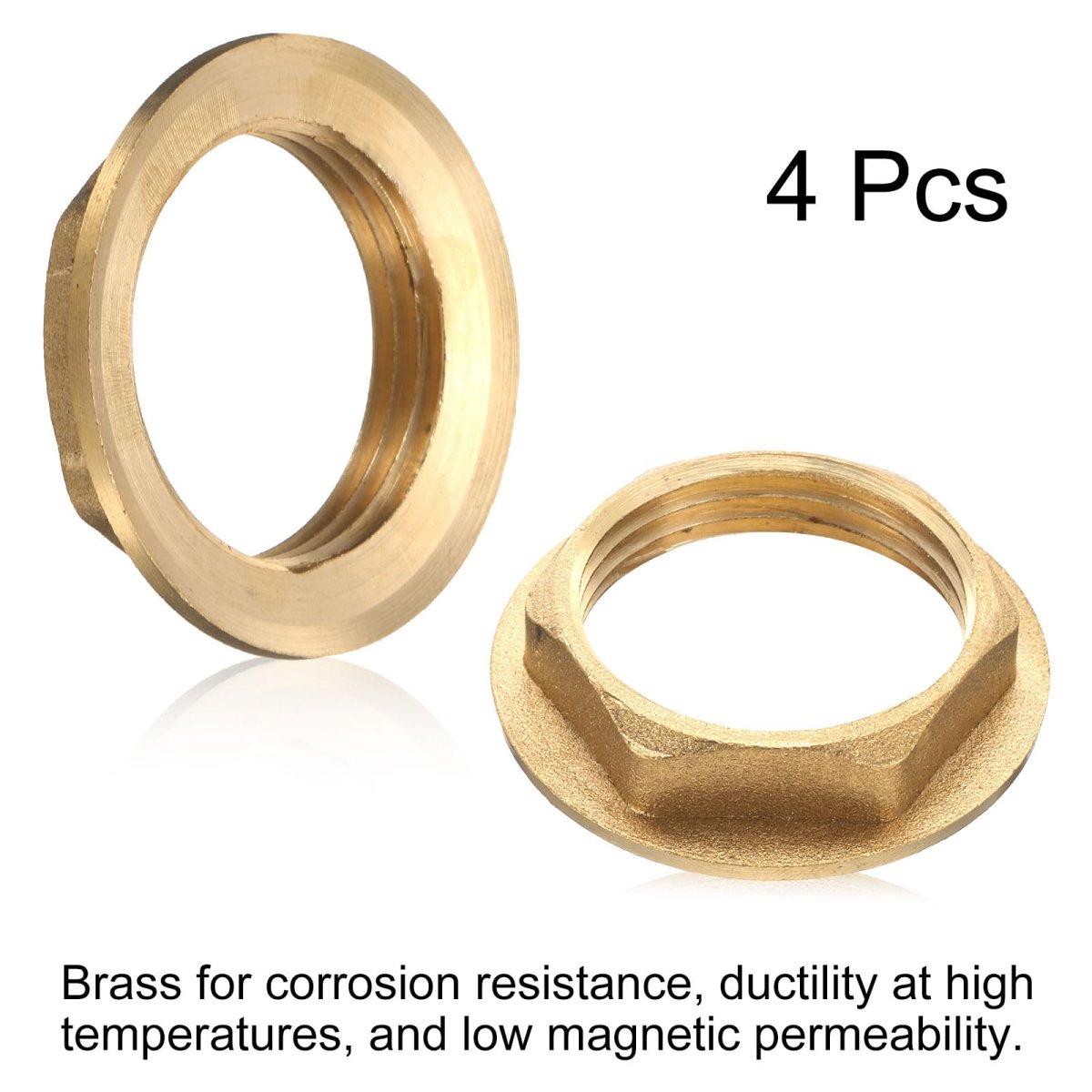 4 Pcs Brass Lock Nuts Pipe Fitting G1 11 Female Hex Locknut With Silicone Washer For Kitchen Basin Sink Plumbing 1 In Size