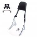 Httmt Mt146-f-cd Chrome Flame Backrest Sissy Bar With Leather Pad Compatible 1995-2003 H-d Sportster 883 Xl883 1200 Xl1200