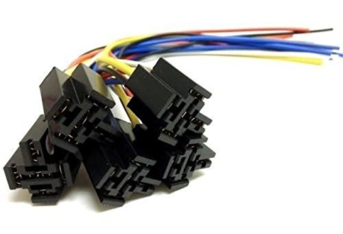 5 Pieces New 12v Dc Spdt 30 40a Wire 16-14 Ga Gauge Relay Socket Harness Car