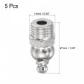 Uxcell Nickel-plated Iron Straight Grease Fitting Assortment G1 4inch Thread 14mm Width Hydraulic Accessories 5pcs