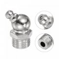 Uxcell Nickel-plated Iron Straight Grease Fitting Assortment G1 4inch Thread 14mm Width Hydraulic Accessories 5pcs