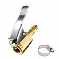Tire Air Chuck Adapter With Clip 1 4 Brass American Type Thread Pump Nozzlei Locking Inflator Connect Compressor Hose End Barb 