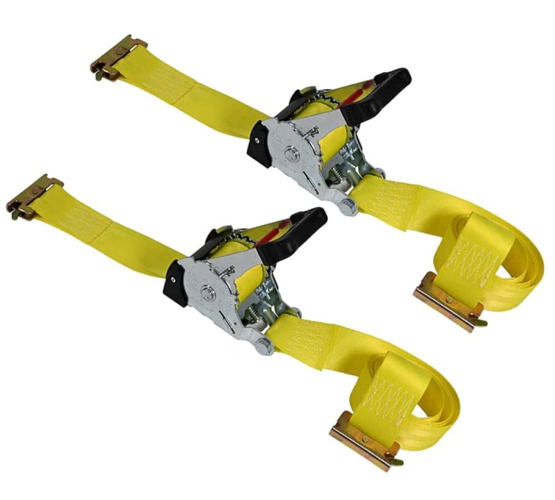 Mytee Products 2 Pack X 12 Auto Retractable Ratchet Straps For E-track Tie Down With 3300 Lbs Breaking Strength Self Ratcheting