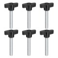 6pcs Clamping Screw Knob M8 X 55mm Metric Carbon Steel T Shaped Thumb Screws Handle For Quick Remove Hand Tightening 