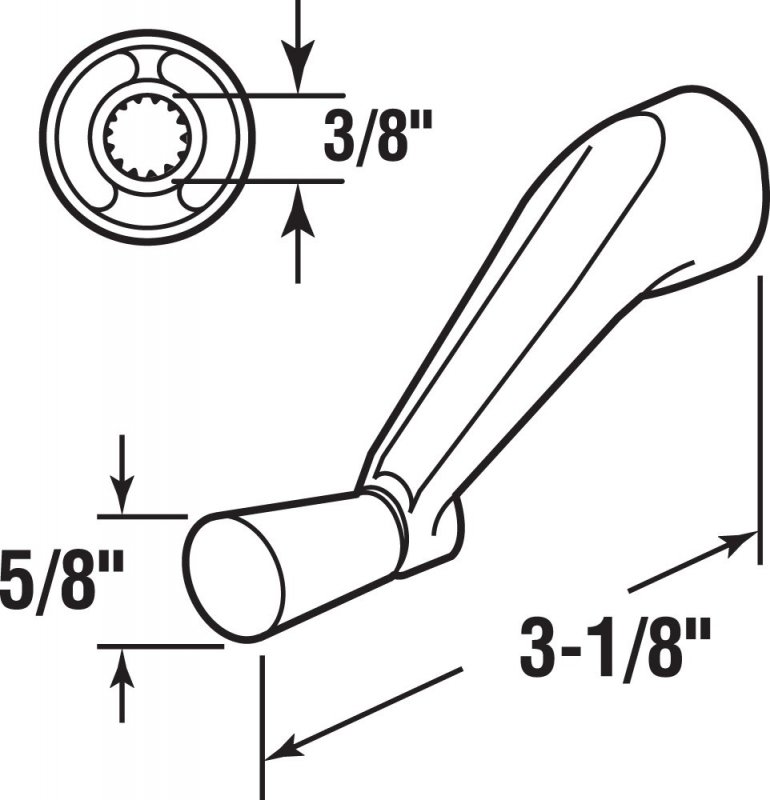 Prime-line H 3966 Spline Socket Crank Handle Stone Smooth 360-degree Operation 6 Pack