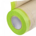 Uxcell Pre-taped Masking Film 17 7 X 49ft Brown Paper Drop Cloth With Medium-tack Painters Tape For Painting Protection 3pcs