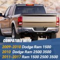 Auto Dynasty Dual Row 18 Led Rear Tail Center High Mount Stop Lamp Third Brake Cargo Light Compatible With Dodge Ram 1500 2500