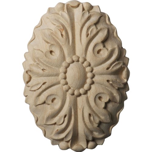 Ekena Millwork Ros03x05asma Ashford Oval Rosette 2 1 2-inch X 3 5 8-inch Maple