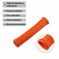 8 Pcs High Heat Shield Engine Spark Plug Wire Boots Protector Sleeve Cover With 16 Stainless Steel Cable Ties Set For Car
