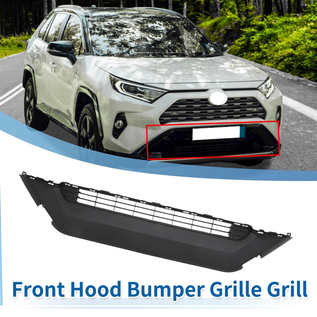 No 531130r090 Front Lower Hood Bumper Grille For Toyota Rav4 2019-2022 Kidney Grill Black