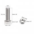 Uxcell M10 X 35mm Hex Head Screws Bolts Nuts Flat Lock Washers Kits 304 Stainless Steel Fully Thread Hexagon 8 Sets