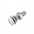 Uxcell M10 X 35mm Hex Head Screws Bolts Nuts Flat Lock Washers Kits 304 Stainless Steel Fully Thread Hexagon 8 Sets