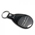 Ipick Image Compatible With Ford Thunderbird Real Black Carbon Fiber Leather Strap Large Tear Drop Key Chain