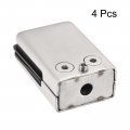 Uxcell Glass Clamp Adjustable 10-12mm Thickness 65x43mm Stainless Steel Flat Back Square Bracket Clip For Balustrade Staircase