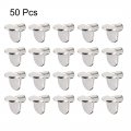 Uxcell Shelf Support Peg 5mm L-shaped Furniture Cabinet Closet Bracket Pegs For Kitchen Book Shelves Supplies Silver Tone 50pcs