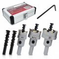 Abn Carbide Hole Cutter Set 6pc Metal Saw Kit For Makings In Various Metals Tipped Hole