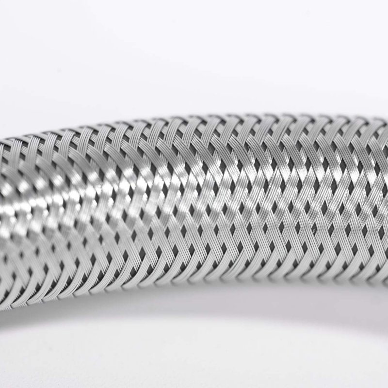 20 Inch Stainless Steel Supply Hose Outer Tube Hot Cold Water Pipe Line Connector For Bathroom Toilet 2pcs