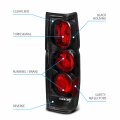 Amerilite Black Replacement Brake Tail Lights Set For Hardbody D21 Passenger And Driver Side