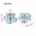 Uxcell M8 4 Pronged Tee Nut T-nut For Table Legs Rock Climbing Wall Woodwork Holds Wood Cabinetry 100pcs