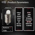 Ruiandsion 4pcs E10 Led Bulbs 3v 6000k White For Torchlight Flashlight Torch Light Negative Earth