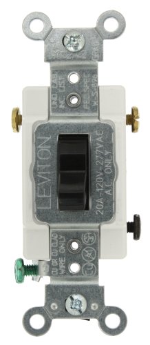 Leviton Cs320-2e 20-amp 120 277-volt Toggle 3-way Ac Quiet Switch Commercial Grade Grounding Black