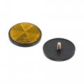 X Autohaux 6pcs 56mm M6x1 0 Orange Plastic Universal Screw Mount Reflective Warning Reflector For Motorcycle Bike