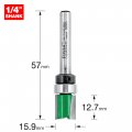 Trend Craft Pro 1 4 Shank Guided Template Profiler Router Cutter Bit Ref C121fx1 4tc X Diameter 7mm Cutting Length Bearing 12