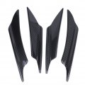 Qiilu Front Bumper Lip Splitter Fins Body Spoiler Canards Exterior Trim 1 Set Universal Fit Carbon Fiber