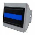 Elektroplate Police Thin Blue Line Flag All Metal Brushed Chrome Hitch Cover For Trucks And Suvs Fits Standard 2 Trailer