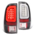 Tail Light Pair For 2008-2016 Ford F-250 F-350 F-450 F-550 Super Duty Led Tube Bar Rear Lamps With Clear Lens And Chrome 