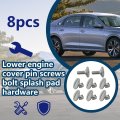 Upgrade 6 Pack Lower Engine Cover Pin Screws With 2 Radiator Support Splash Shield Bolts Compatible For Honda Accord Civic Cr-v