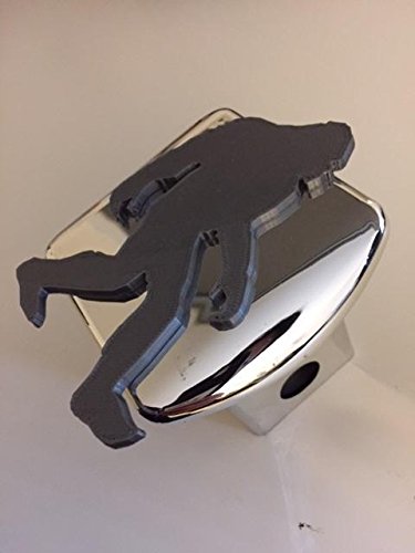 BigFoot in  3D Chrome with Grey 2 inch Trail Hitch Cover Big Foot Custom 