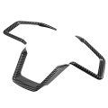 3pcs Abs Plastic Carbon Fiber Pattern Black Interior Steering Wheel Cover Trim Set For Subaru Forester Ascent 2019-2021 Inner 
