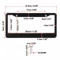 X Autohaux Aluminum Alloy License Plate Frame Cover 2 Hole For Car Front Rear Holder With Screws Caps Black Mounting