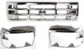 Evan Fischer Grille Assembly Kit For 1992-1996 Ford F-150 Fits 1992-1997 F-350 F-250 Bronco Chrome Shell And Insert With 