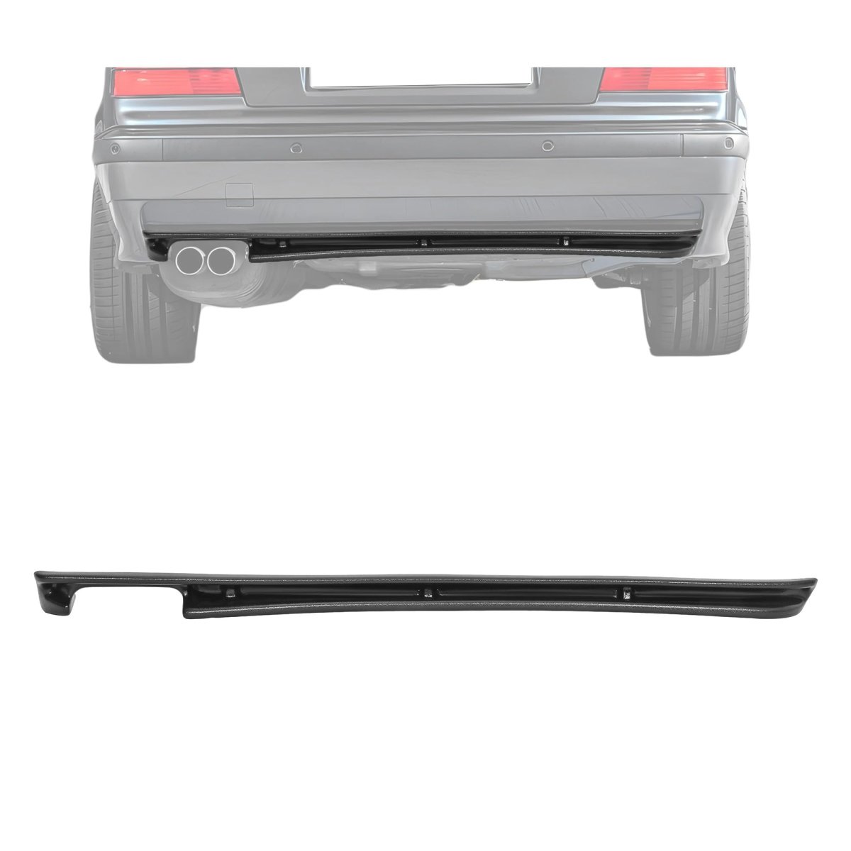 Rear Bumper Diffuser For 1992 1998 Bmw E36 3 Series Sedan Coupe Convertible M3 Style Spoiler Splitter Lower Valance Carbon