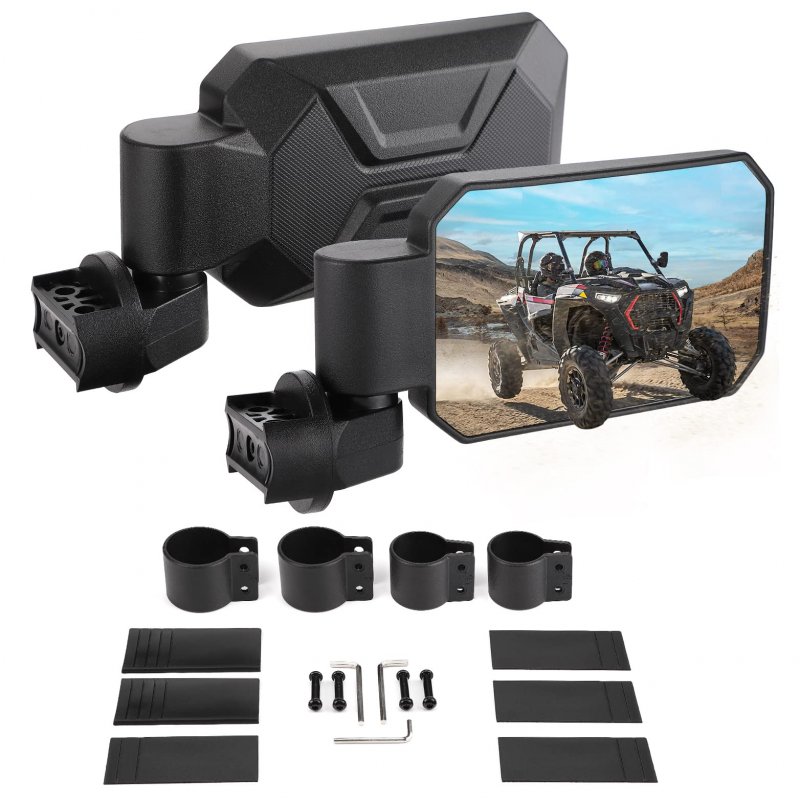 Utv Side Mirrors For 1 6 In To 2 Roll Bar Cage Adjustable And Breakaway Rearview Polaris Rzr Canam Maverick X3 Talon Kawasaki