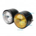 Kimiss Durable Stylish Motorcycle Modified Headlight Universal 8 5in Iron Front Double Twin Round Lamp White Yellow