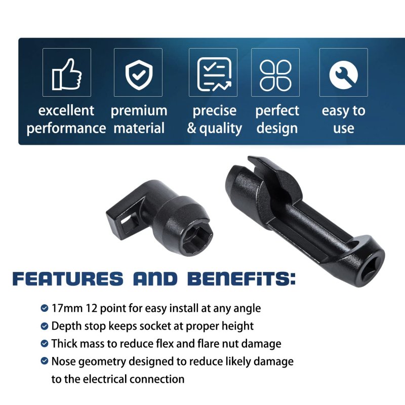 Fuel Injector Socket Set 17 Mm 12 Point Line Removal Tool Alternative To Sl11400 Fits For Ford Power Stroke 6 7l Diesel